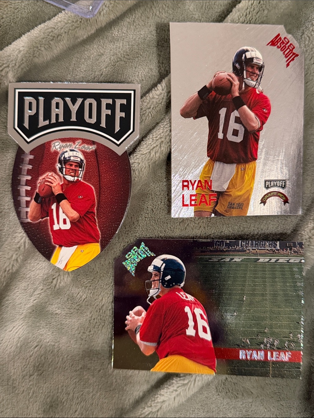 1998 Playoff Absolute Ryan Leaf 3-Card Lot